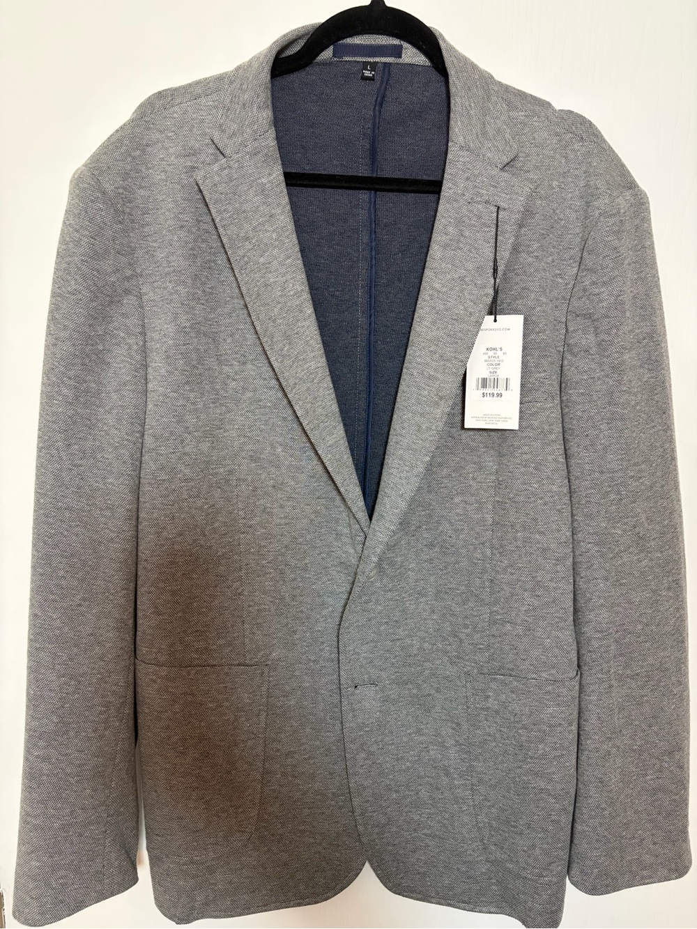 Kohl's Gray Men's Single-Breasted Blazer - Casual Knit Sport Coat